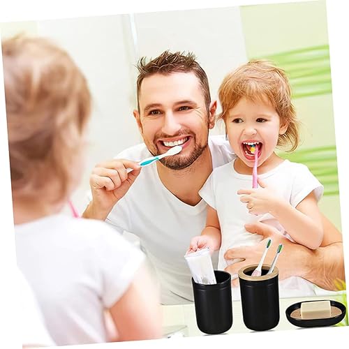 Miniatura 2 de Alipis Juego de accesorios de baño amarillo Kit de accesorios completo Bote de basura Soporte para cepillo de dientes Loción Botella Jabonera Taza