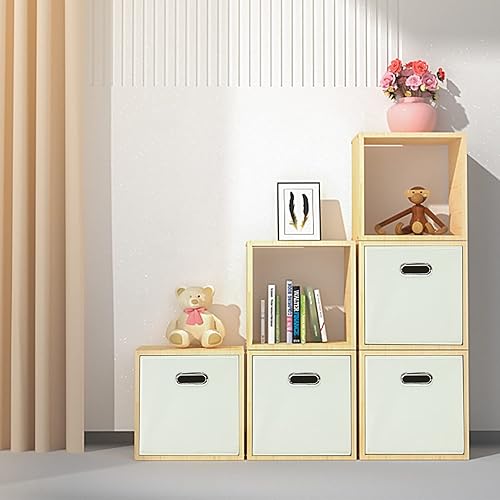 Miniatura 4 de Yunkeeper Contenedores de almacenamiento de cubos de 11 pulgadas, canastas organizadoras de tela con asa, cesta plegable para armario o caja de