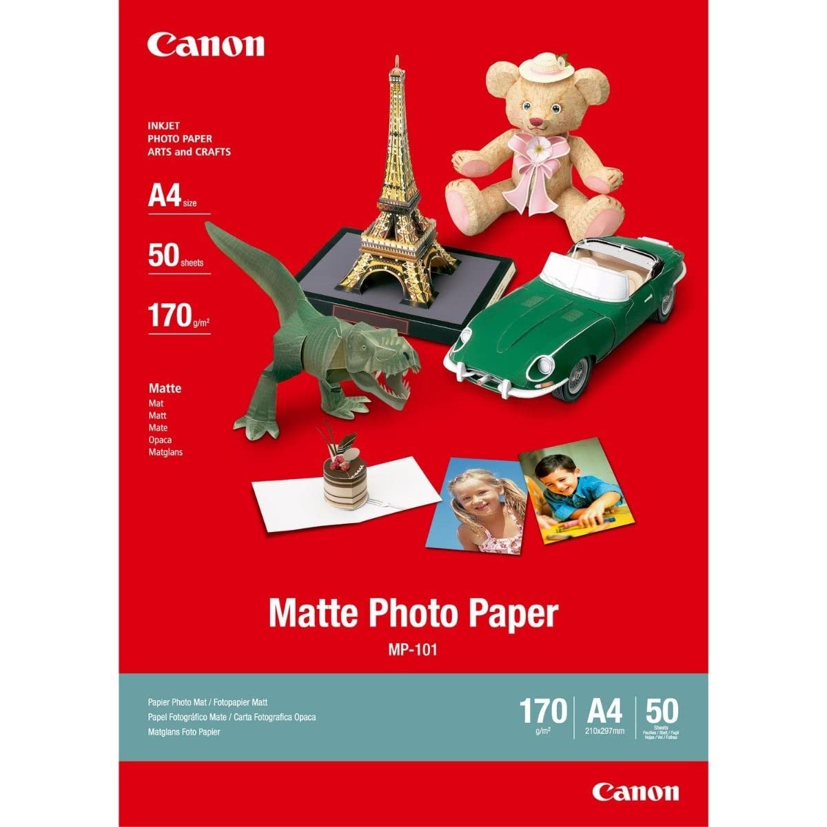 Canon MP-101 (A4) 170g/m2 Matte Photo Paper (White) 1 Pack of 50 Sheets