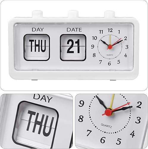 Miniatura 4 de Reloj despertador, reloj despertador con calendario digital, reloj despertador pantalla grande, reloj digital eléctrico, fecha, día y segundo, pilas