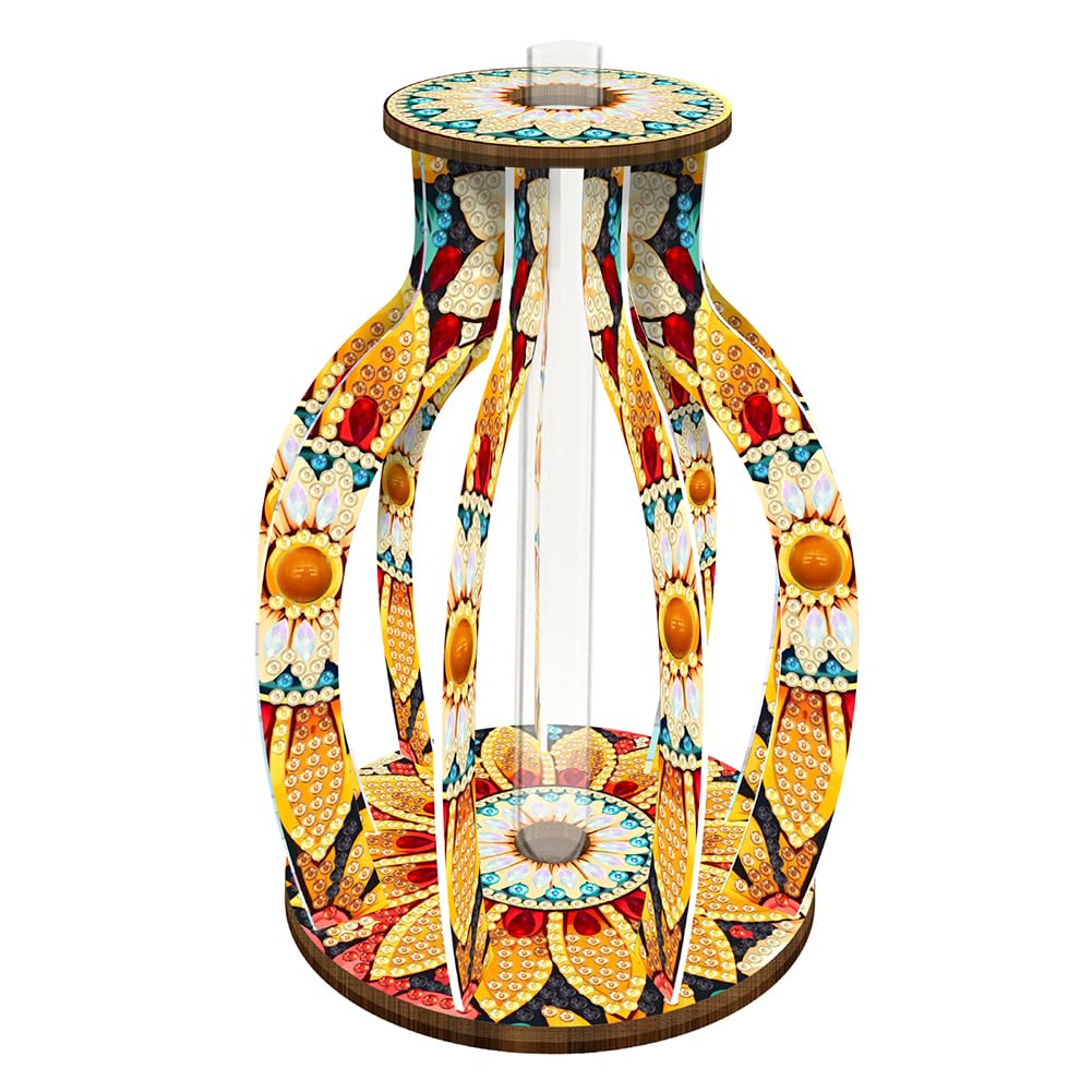 Fiorky N 5D Diy Woode Butterfly Diamond Painting Vase Kit, Tabletop Ornaments Kit Rhinestones Desktop Ornaments Diamond Art Tabletop Decors Bedroom Table Decor For Home Office Decor