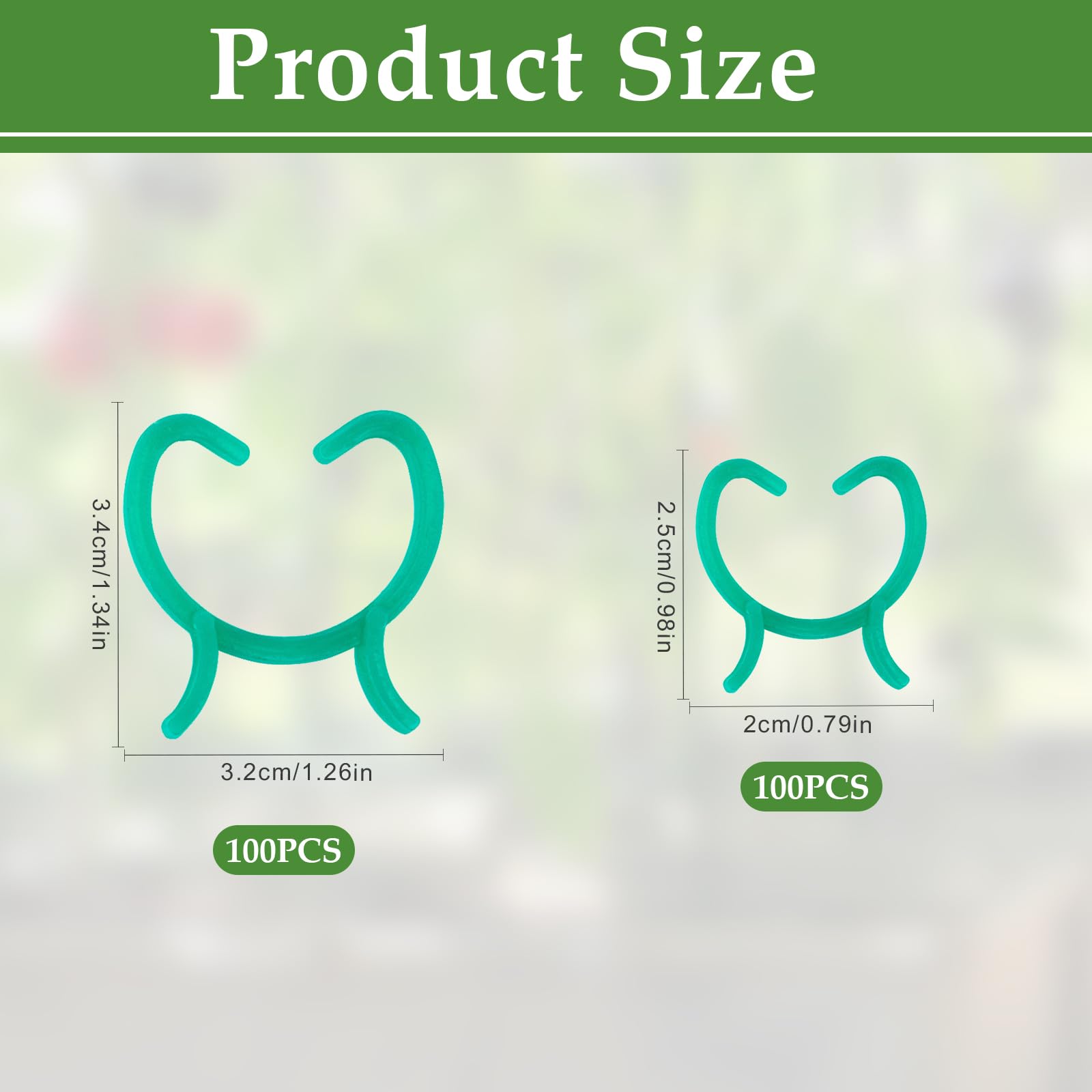 Set 200 Clip Per Piante Da Giardino - Due Misure, Per Pomodori, Cetrioli, Rampicanti, Plastiche E Riutilizzabili - Foto 2