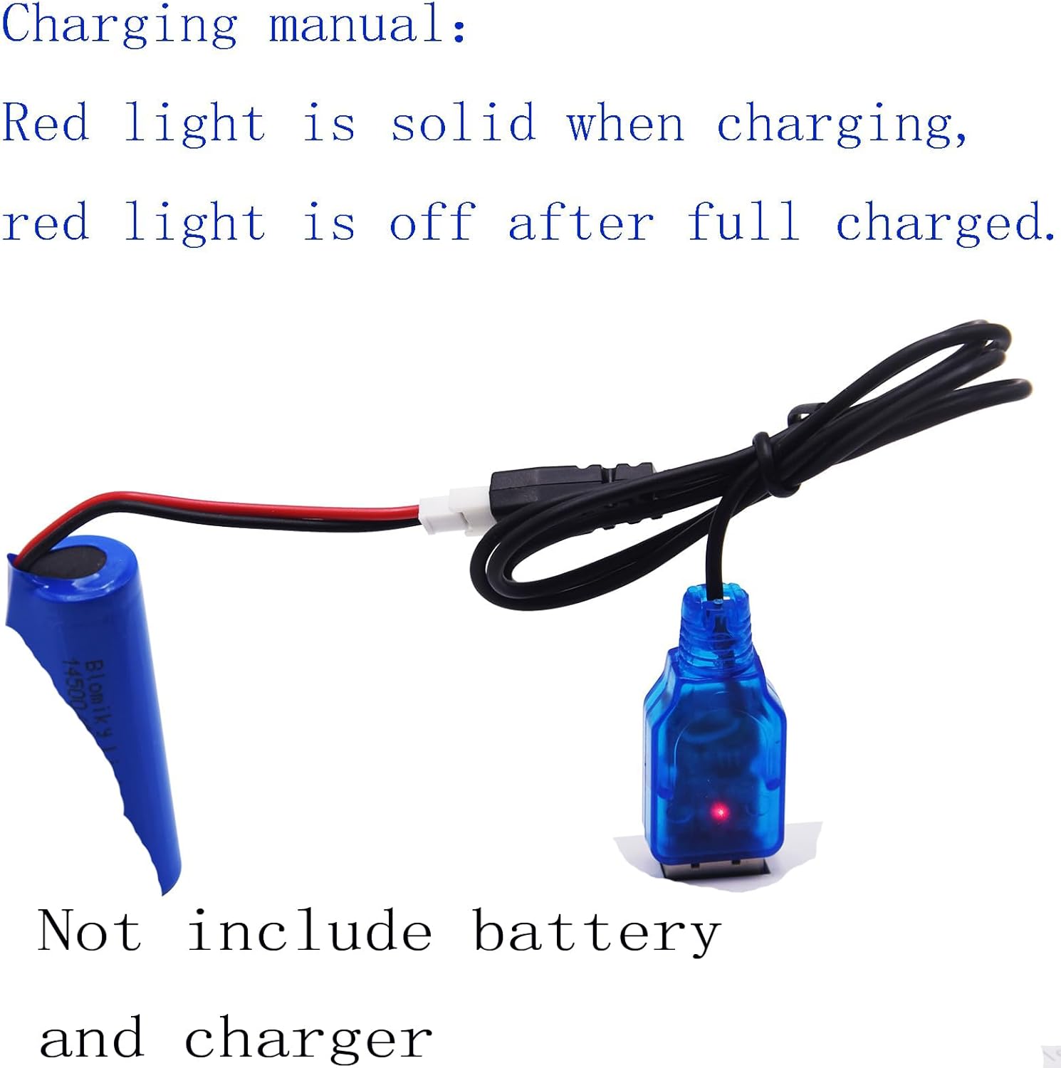 Blomiky 2 Pack 3.7V Lithium Battery USB Charge Cable with MX2.0 Plug Suitable for Some RC Airplane Shark Boat Helicopter Drone Battery / T12 USB
