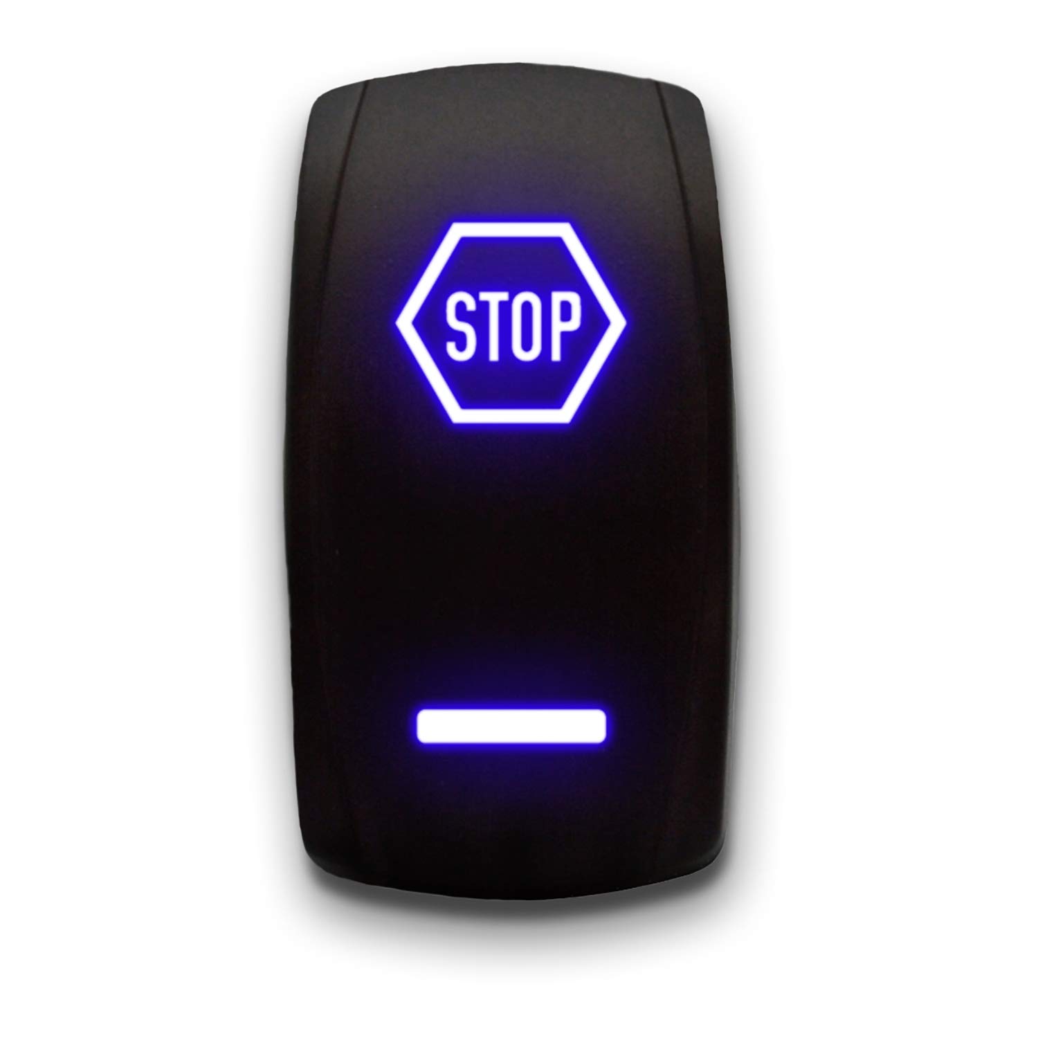 Stark 5-PIN LED Rocker Switch - Blue Laser Etched, 20A 12V ON/Off Switch For Truck Bed Lights & More - View #3