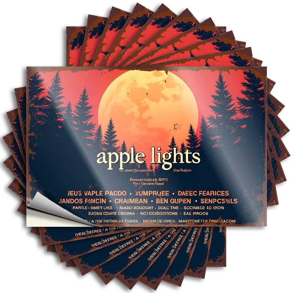 Fzfn Colour Funny Bedroom Decor, Decal Billiard Window Apple Lights: A Celestial Journey Through Nature's Beauty | Western Waterproof Vinyl Stickers(12X18cm)