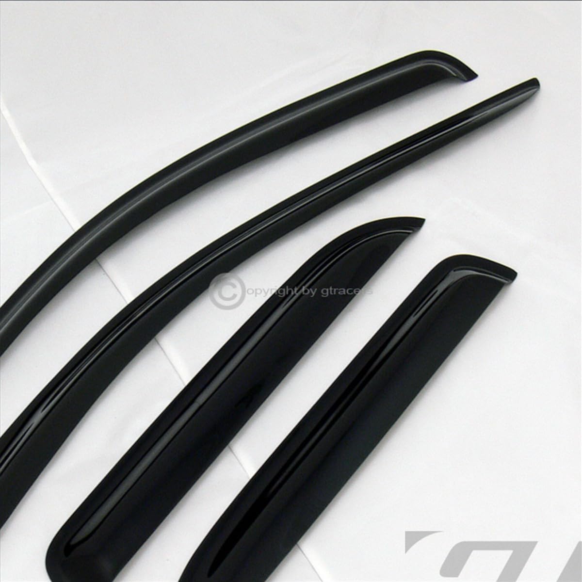 R&L Racing Dark Smoke Tint Sun/Rain/Wind Guard Shade Deflector Window Visors 4pc Compatible with 2002-2008/2009 Dodge Ram 1500/2500 / 3500 Quad Cab Models