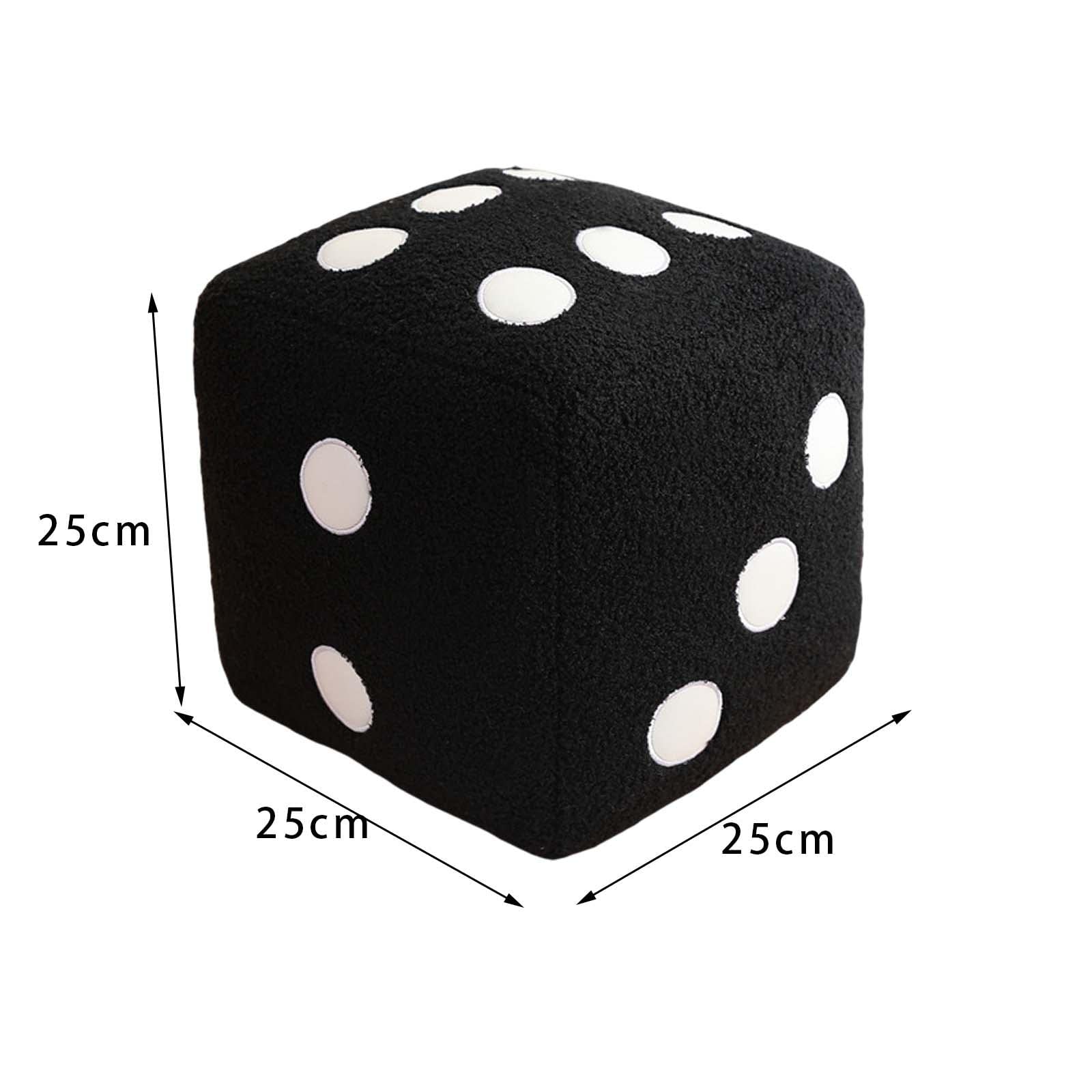 Dado DOT Peluche Morbido Cubo Schiuma Giocattolo Apprendimento Matematica Dado da Tavolo Jumbo 25cm Accessorio Insegnamento STEM Adatto per Bambini Gi, Nero