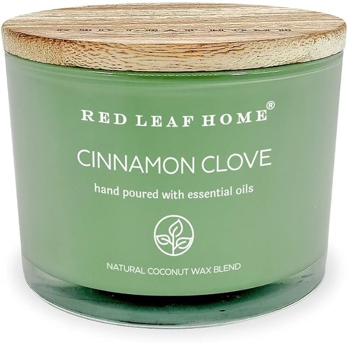 Red Leaf Home Cinnamon Clove Scented Glass Jar Candle