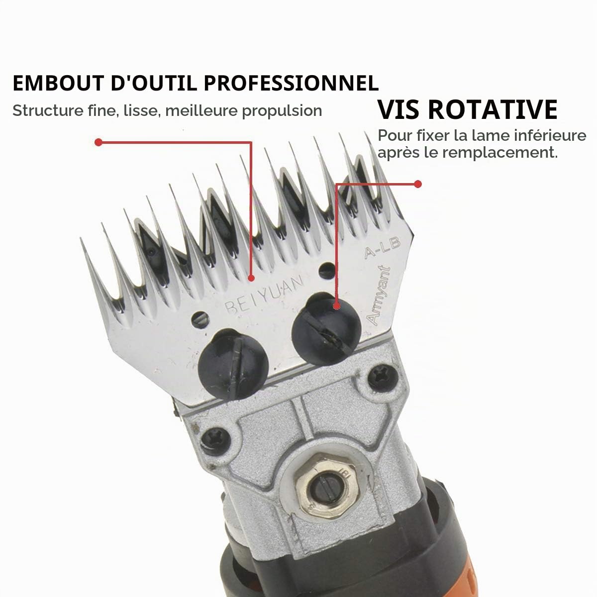 Vinteky 690W Tondeuse à Mouton Electrique 6 Vitesses AjustableTondeuse Mouton électrique Professionnelle Tondeuse pour Laine à Haute Puissance Économie de Travail(Orange)