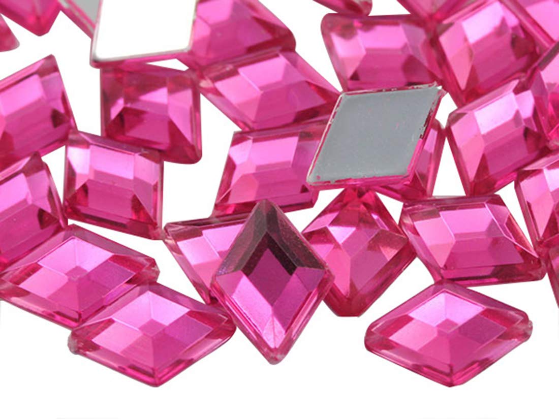 Allstarco 10x7mm Pink Hot .NAP01 Flat Back Diamond Acrylic Rhinestones Plastic Gems for Jewelry Making Costume Jewels Cosplay Embelishments