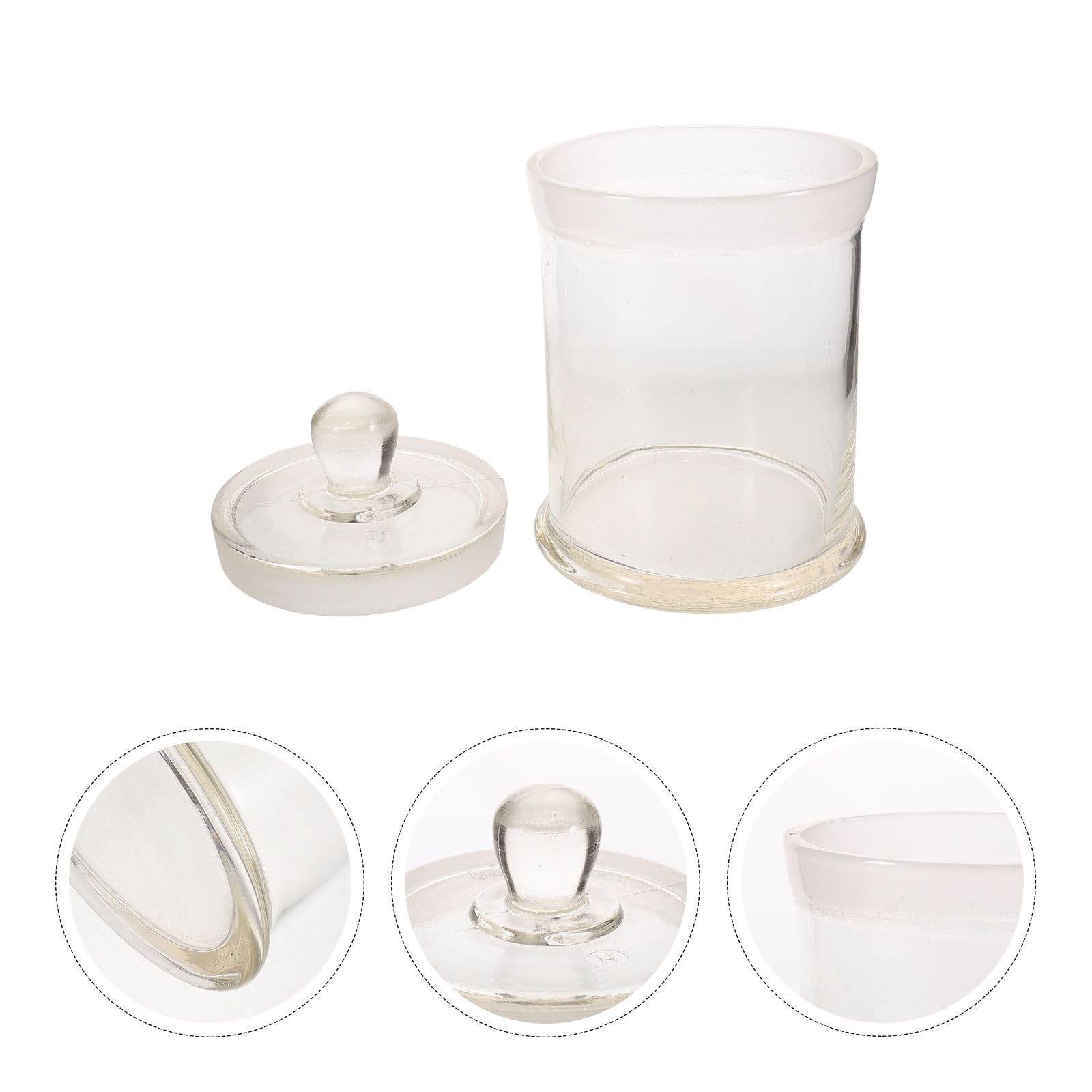 Amosfun Frasco de Vidrio para Tinción Tapa Esmerilada 1200 Ml | Redondo, Boca Ancha, 20x14x14cm, para Muestras Líquidas y Contenido Químico