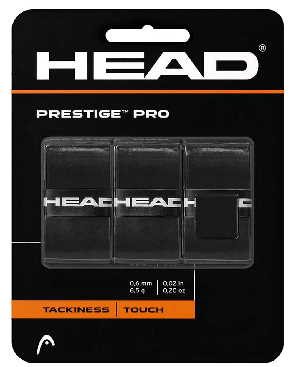 Head Overgrip Prestige Pro negro 0,6 mm 3 paquetes