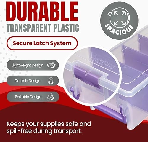 Miniatura 4 de ArtBin Semi Satchel - Organizador portátil para manualidades con 3 divisores, estuche de almacenamiento de plástico transparente para suministros de