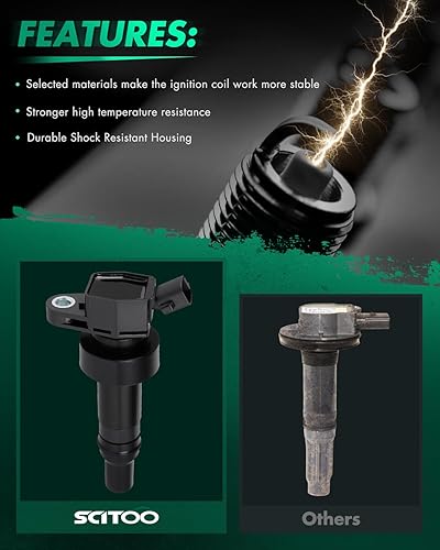 Miniatura 2 de SCITOO Paquete de bobinas de encendido para Kia Forte5 1.6L 2014-2016 para Kia Forte Koup 1.6L 2014-2016 para Hyundai Veloster 1.6L 2013-2015 UF-707