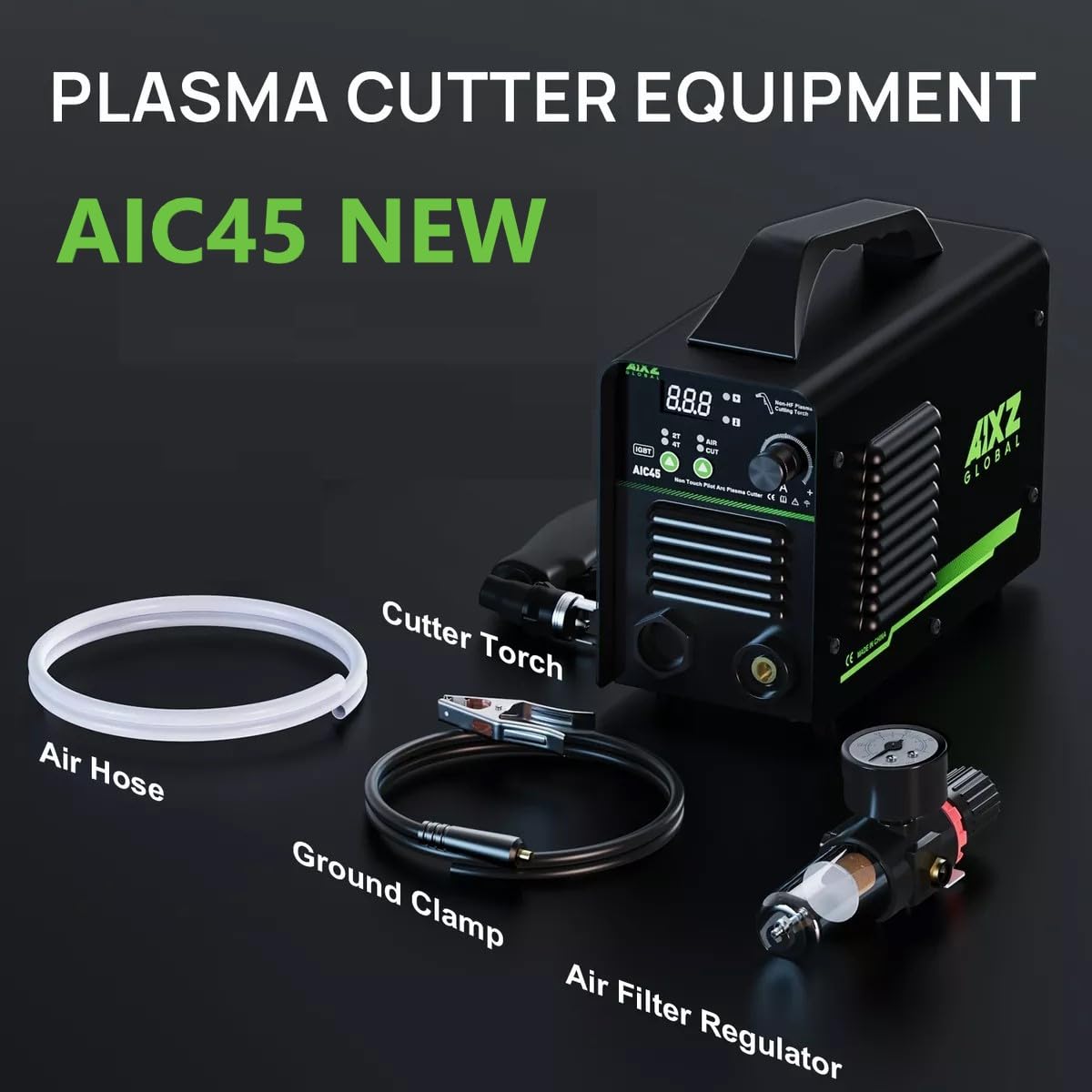 Przecinarka plazmowa, Przecinarka plazmowa, bezdotykowy łuk AIC45 45Amps DC maszyna do cięcia plazmą powietrzną cyfrowa przecinarka czyste cięcie 16mm