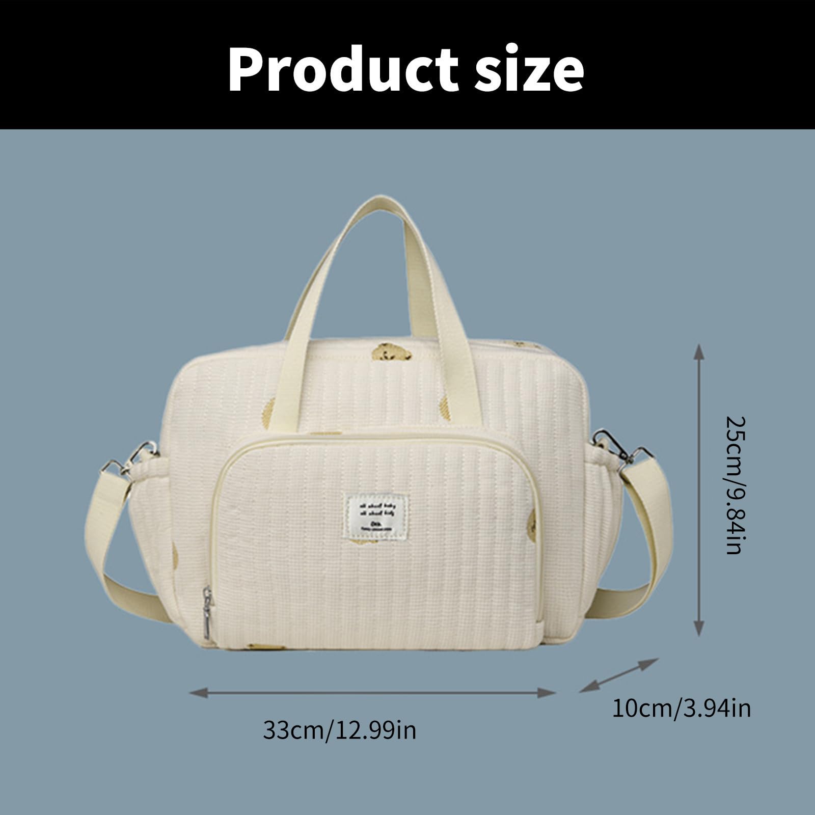 Bolsas de pañales para mamá, gran capacidad, almacenamiento de cosméticos, bolso para mujer, bolso de hombro, cochecito colgante, lino de algodón