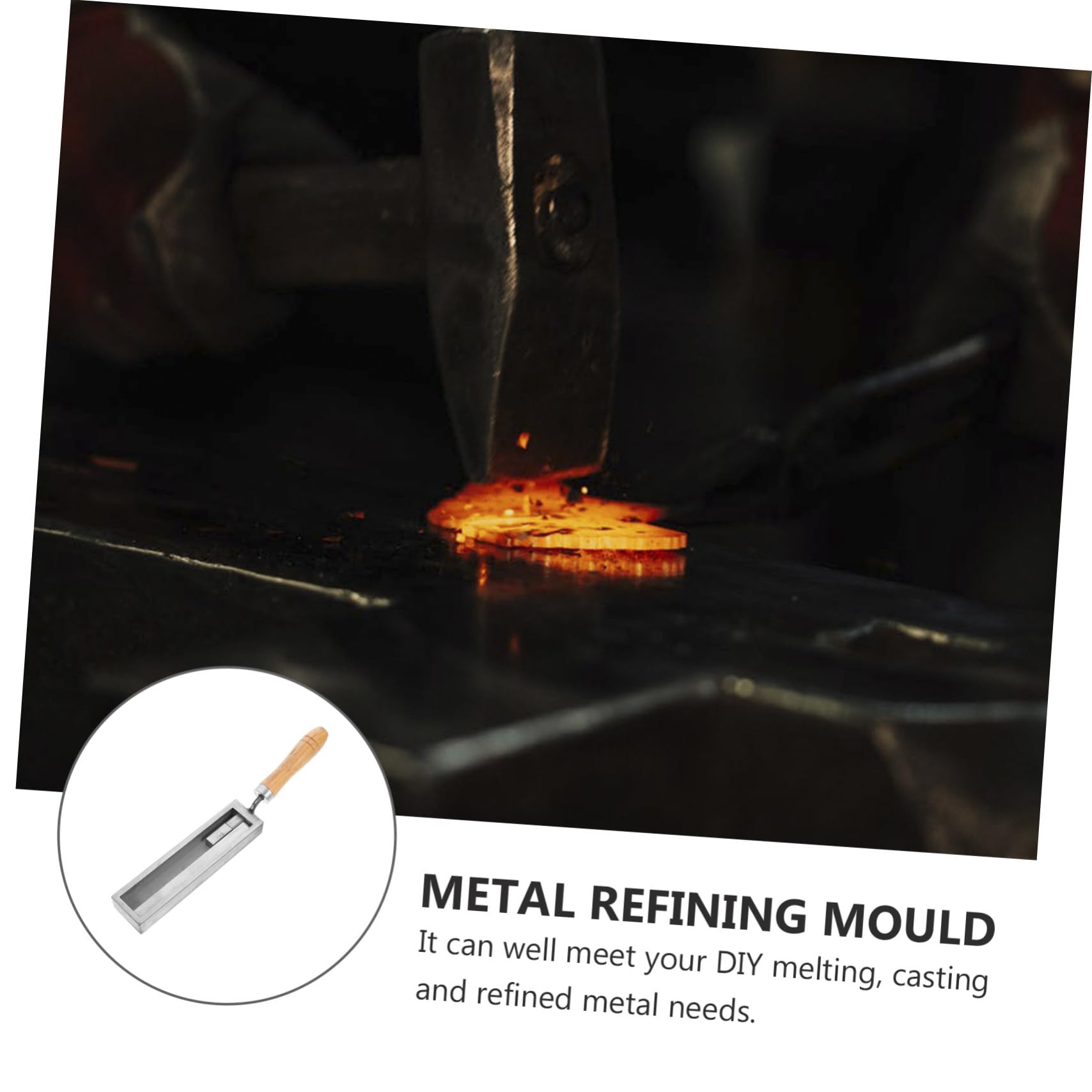 Europäische Gussform aus Eisen und Holz für Gold und Silber Selbstgemacht Schmelzen Barren aus Altmetall Präzise Formgebung für Schmuckherstellung