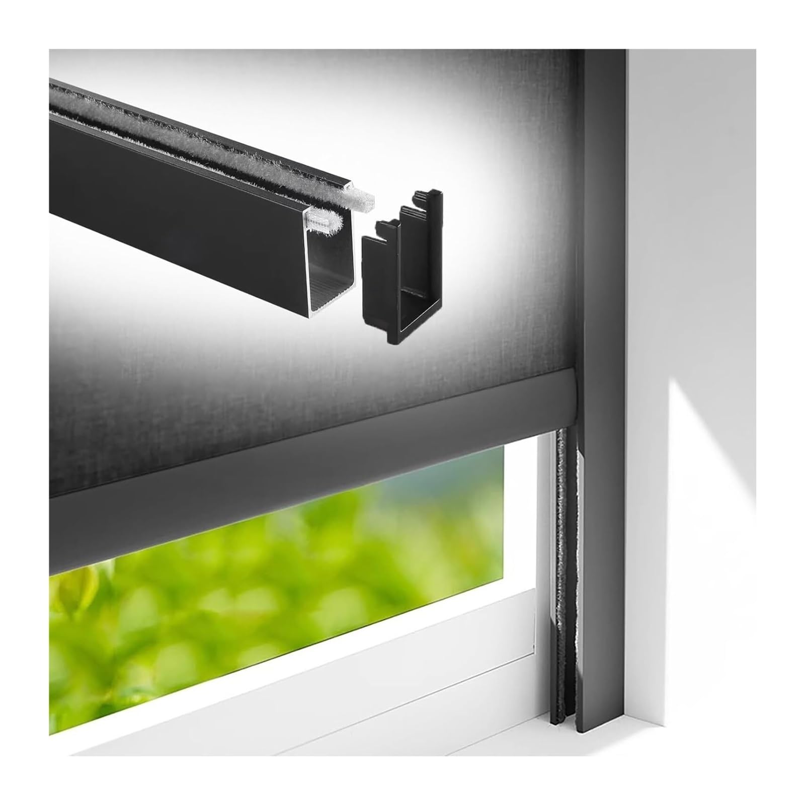 Light Blockers Side Tracks, 2PC U-Shaped Privacy Light Blocker Strips Window Shades Side Rail