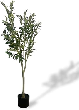 XBrand 4ft Artificial Olive Tree, Realistic Faux Olive Plant for Indoor Decor