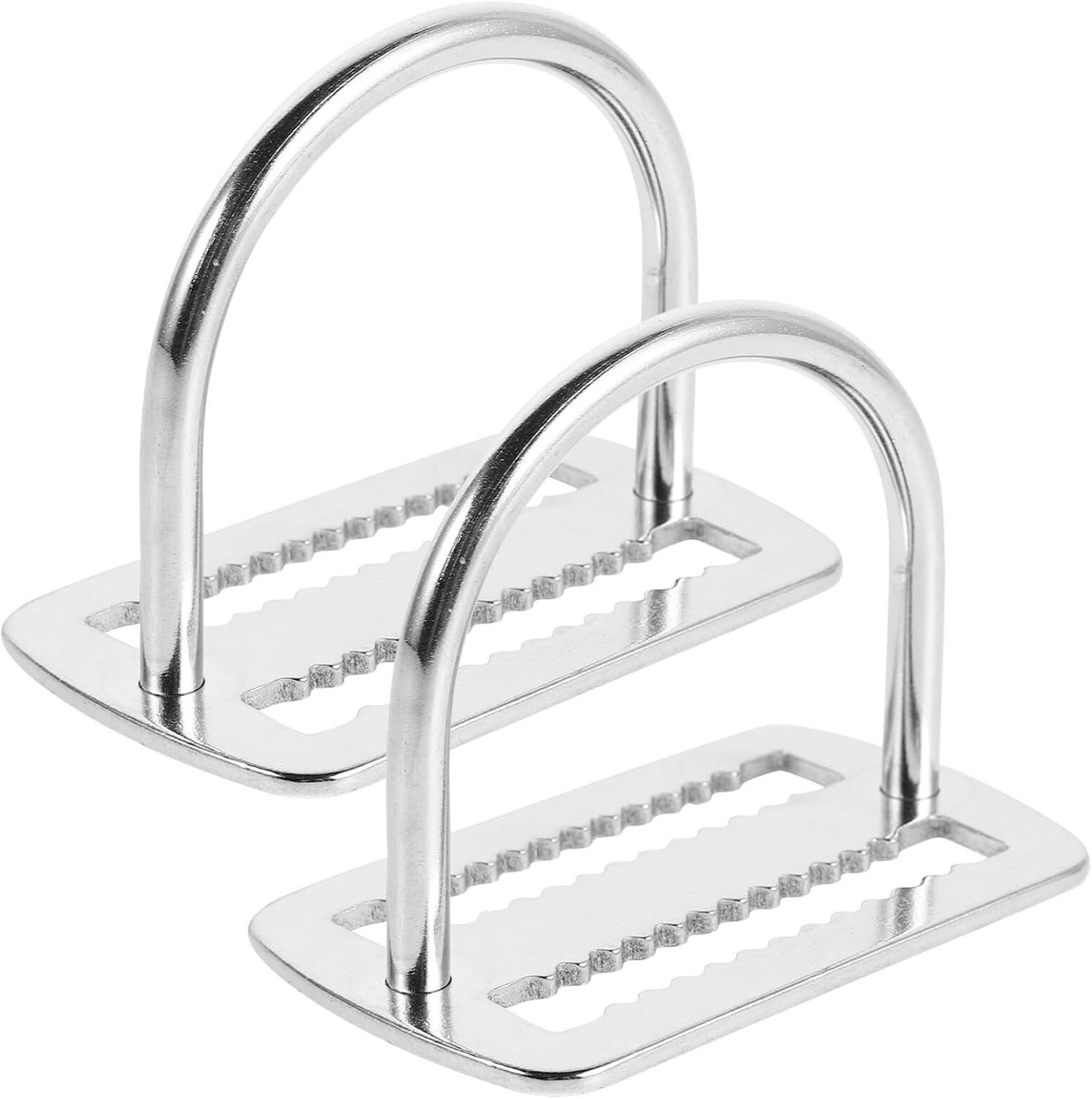 2pcs Stainless Metal Diving Belt Buckles with Serrated D Ring, Scuba Diving Weight Belt Positioners for Underwater Gear, Quick Release Dive Waist Support for Water Sports