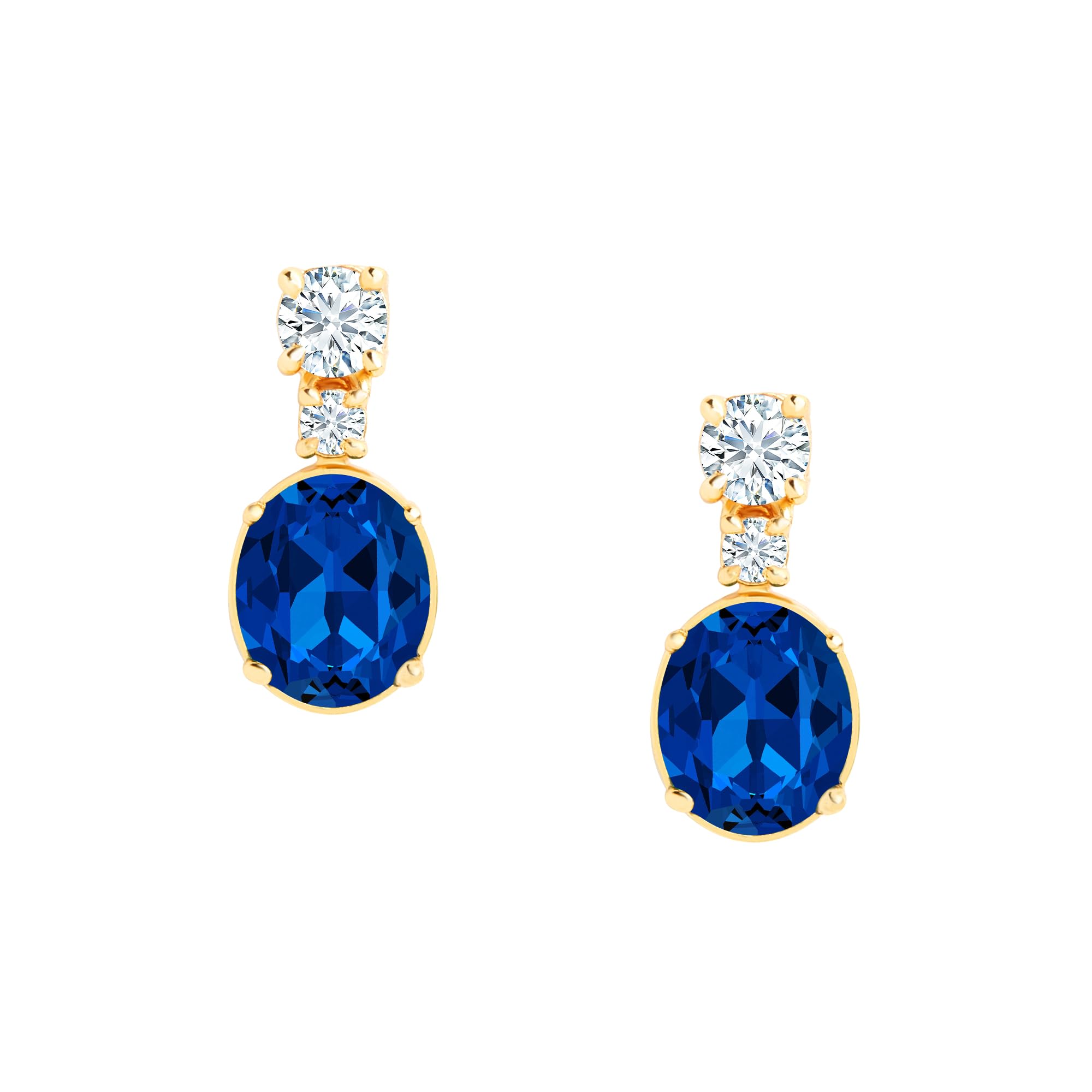 MINUTIAE Blue Austrian Crystal Diamond Stud Earring With White Zirconia Fashion Jewellery For Women And Girls(Gold Plated) (B0CTNSZDTL) Amazon Price History, Amazon Price Tracker