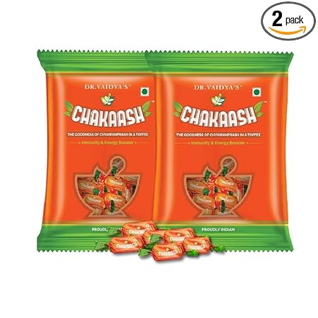 Dr. Vaidyas New Age Ayurveda | Chakaash | Goodness of Chyawanprash in Toffees | 50 toffees (Pack of 2)