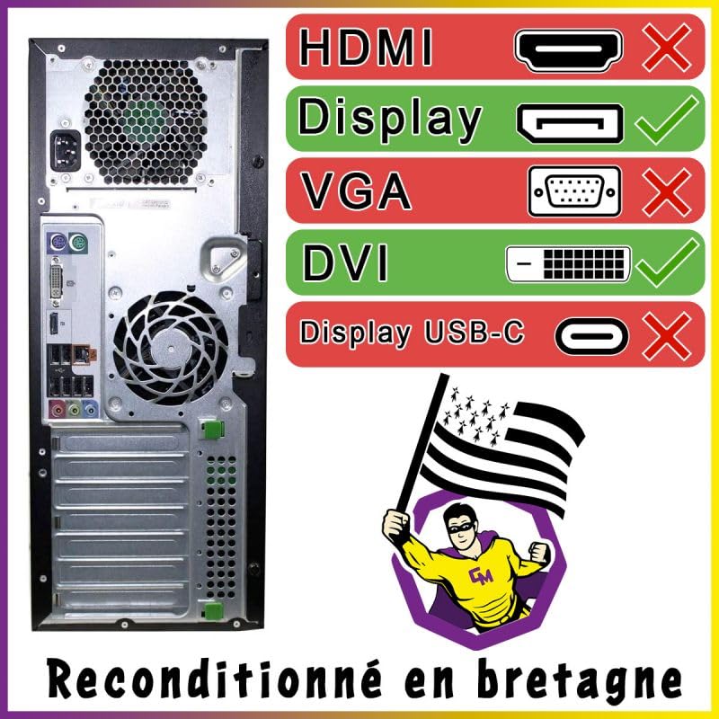 HP PC Workstation Z220 MT Intel I3-3220 RAM 16Go SSD 250Go W11 WiFi