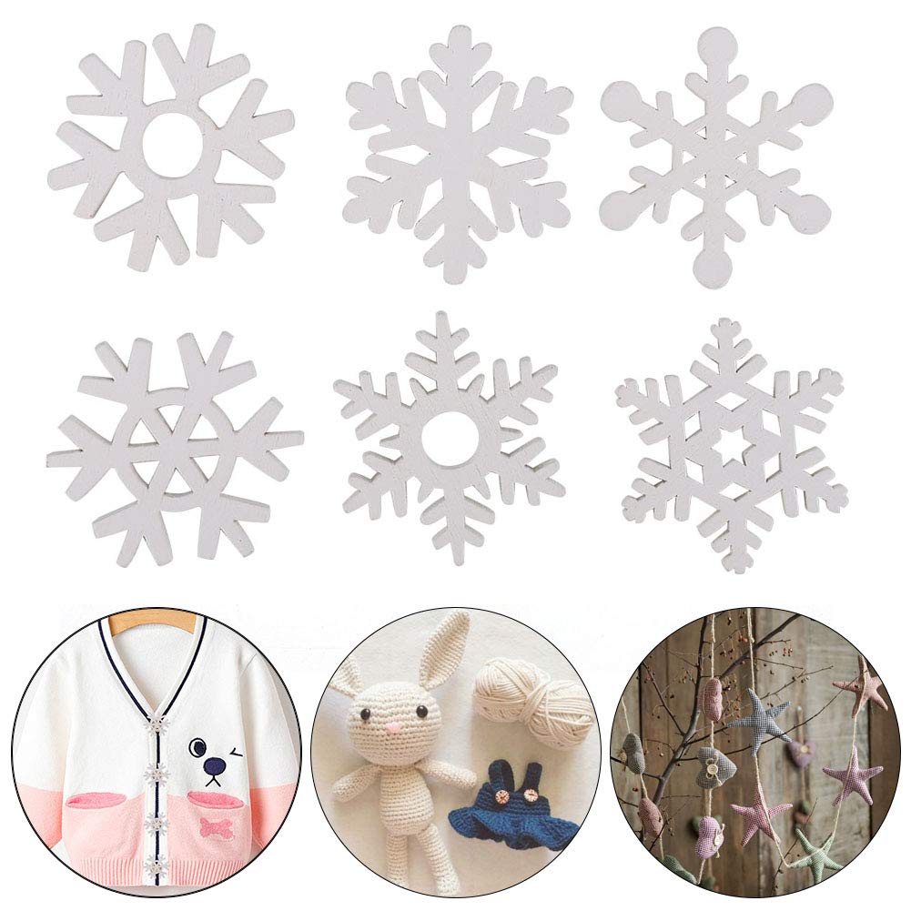 100 Pinces Flocons De Neige En Bois – Mini Clips Noël Décoratifs + 10 M Corde Chanvre Pour Guirlande Photo