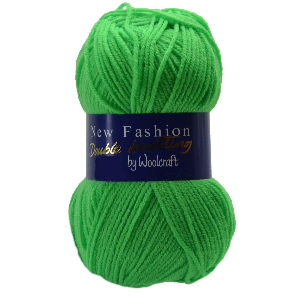 10 x 100g Woolcraft Knitting Wool/Yarn New DK (Lime 407)
