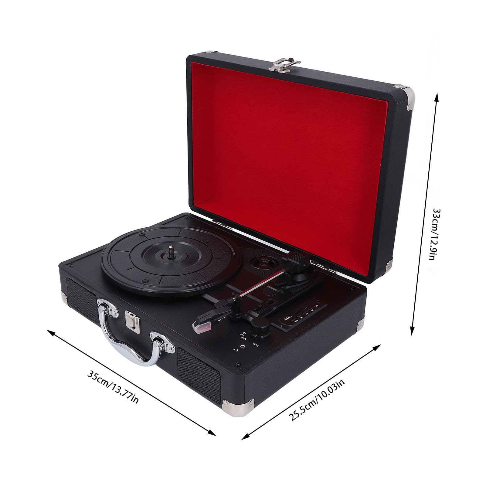 Tourne-Disque Vintage, Valise Bluetooth 5.0 à 3 Vitesses, Tourne-Disque Portable avec Prise Casque AUX, écran D'affichage LED, pour Débutants et Amateurs de Vintage