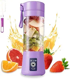 Portable Blender Smoothies Personal Blender Mini Shakes Juicer Cup USB Rechargeable (Purple)