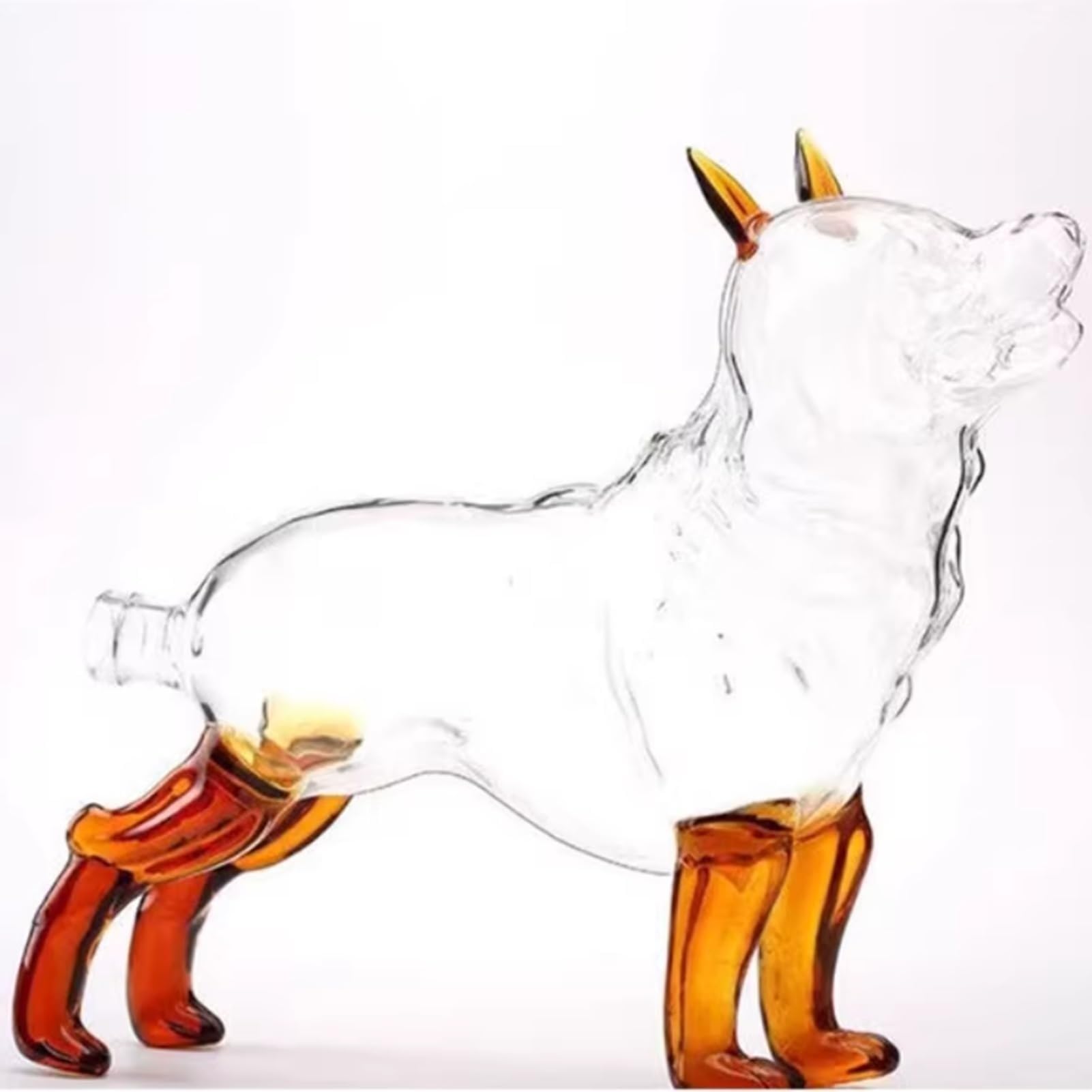 500ML/1000ML Decantador Whisky Arte Escultura - Esculturas De Decantador De Whisky Con Forma De Cachorro De Vidrio 3D, Botellas De Vino De Vidrio Sin Plomo, Regalo Decorativo(1000ML)