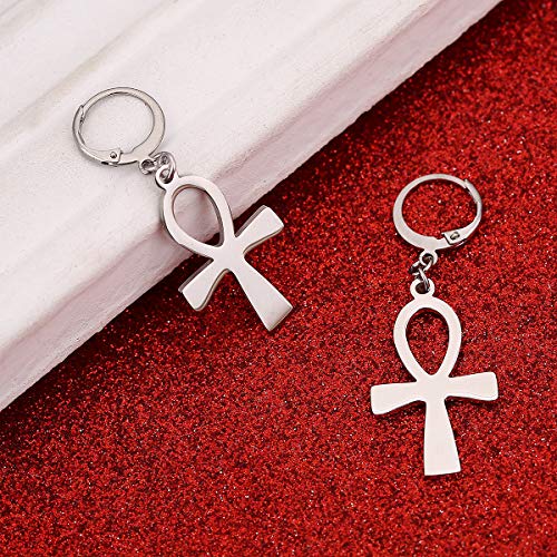 Stainless Steel Egyptian Ankh Cross Earrings Charms Jewelry Egypt Hieroglyphs Crux Ansata3