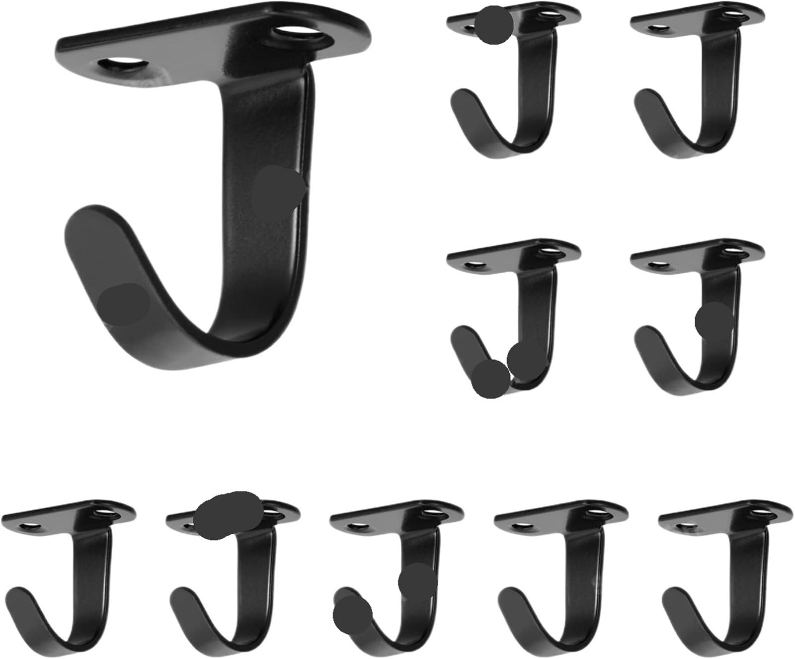 LUYSGBXR Stainless Steel Ceiling Hooks 10/30Pcs Ceiling Hooks Stainless Steel for Hanging Ornament Top Hangers for Kitchen, Plant Bathroom(10pcs-Black)