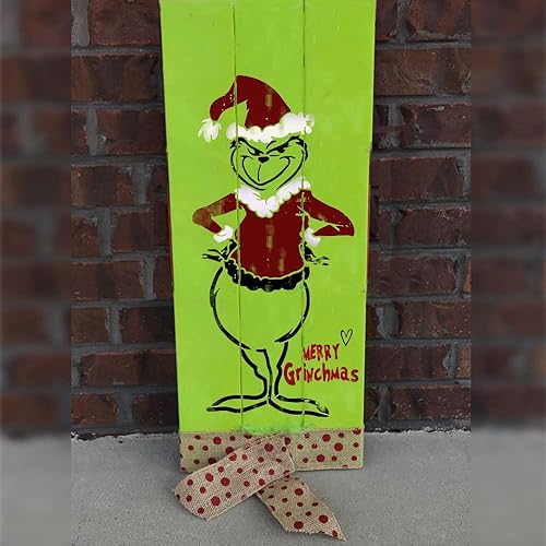 Miniatura 6 de DLY Lifestyle Plantilla de Navidad grande (10 x 17.5 pulgadas), plantillas de Navidad y plantillas para pintar sobre madera, lienzo y más