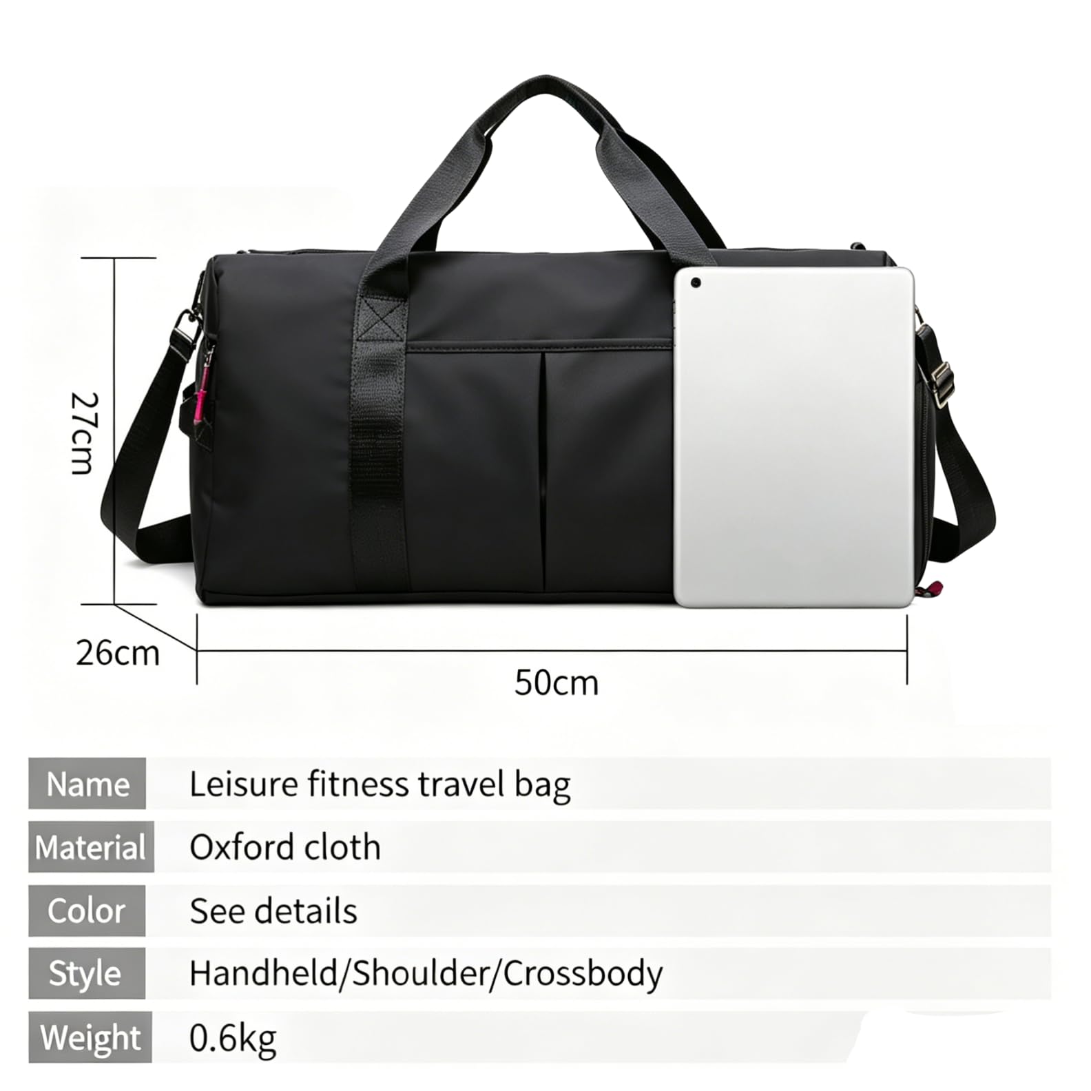 Sac de Sport,Sac de Voyage léger,Sac de Sport Femme,Sac Sport Homme,Gym Bag,Sac de Sport pour Homme et Femme,Compartiment Chaussures,pour Fitness,Basketball,Voyages