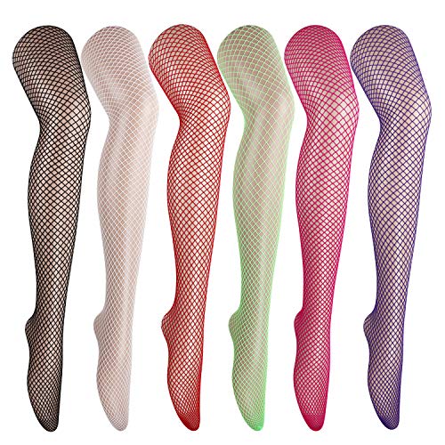 DRESHOW 6 Paia Donna Sexy Moda Elastico Vita Alta Collant Calze a Rete Coscia Alta Calze Collant