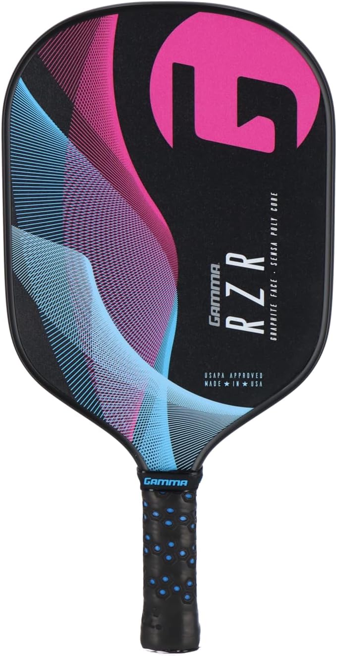 Gamma Made in The USA Pickleball Paddles, NeuCore & Sensa Polycore Technology, Textured Graphite, Honeycomb Grip, USAPA Approved, Additional Power & Control - Multiple Colors and Shapes