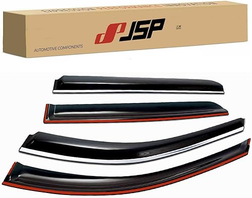 Miniatura 3 de JSP Tira deflectora cromada para ventana de canal exterior, protector contra la lluvia para Ford Ecosport 2018-2022, acrílico ahumado oscuro,