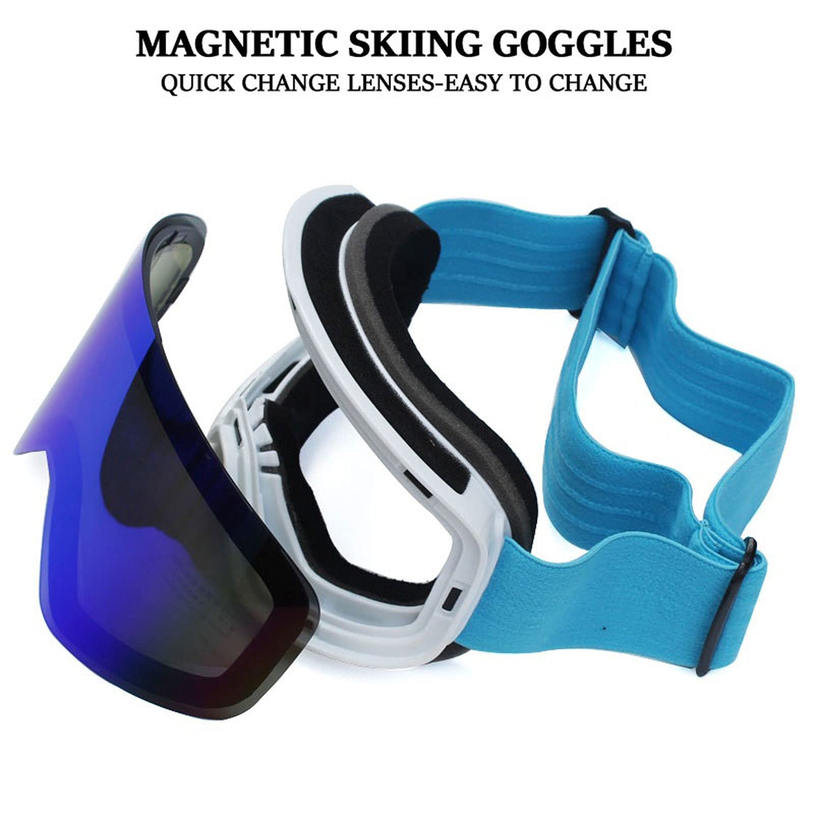 DieffematicHXJ Gafas Esqui Hombre Gafas de esquí magnético Doble Capa Lente polarizada Esquí Anti-Niebla Snowboard Gafas Hombres Mujeres Gafas Gafas Eyewear (Color : Red)