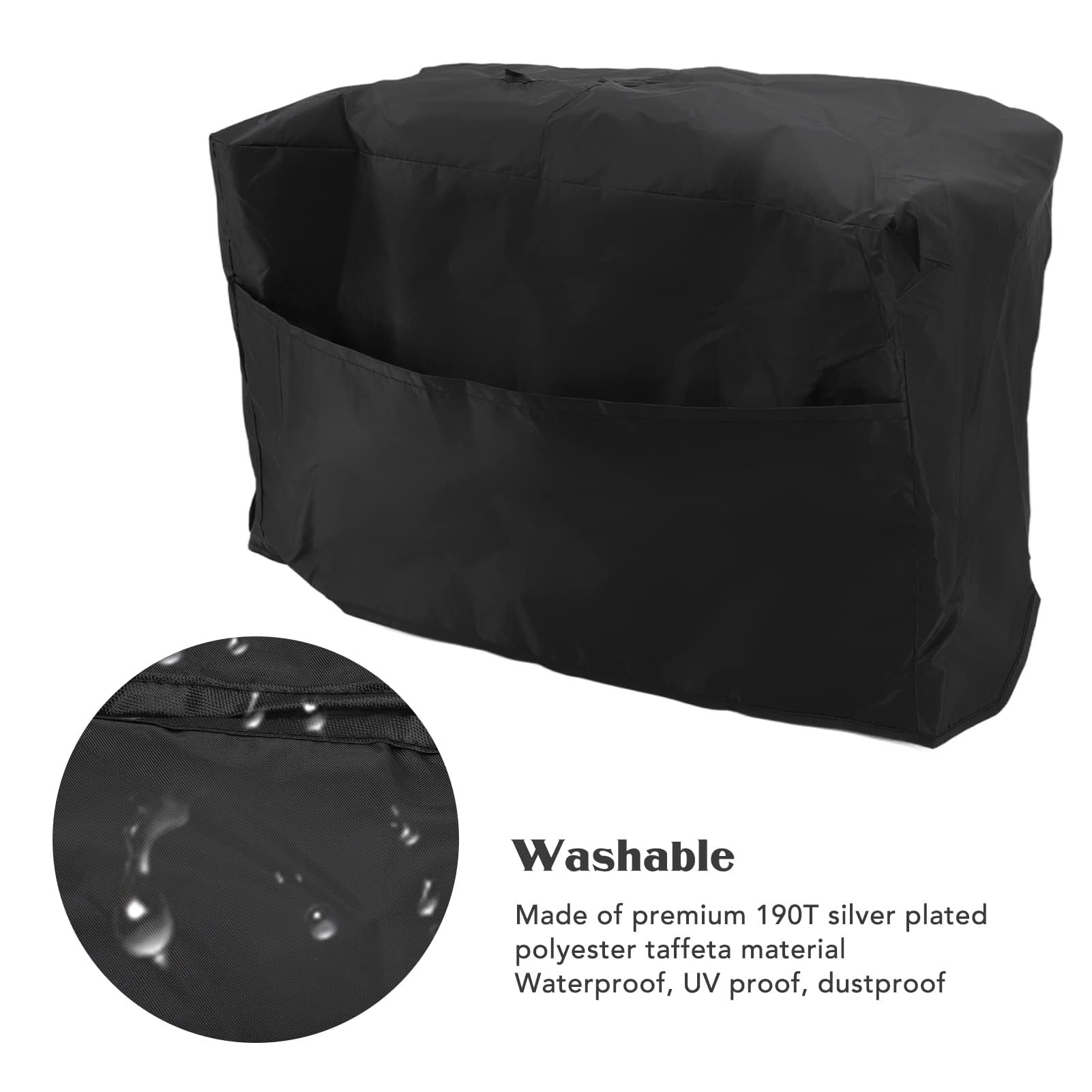 Wasserdichte MIG-Schweißgeräteabdeckung, 190T Versilberter Polyester-Taft, UV-beständige Schutzhülle für Schweißmaschinen, Schwarz