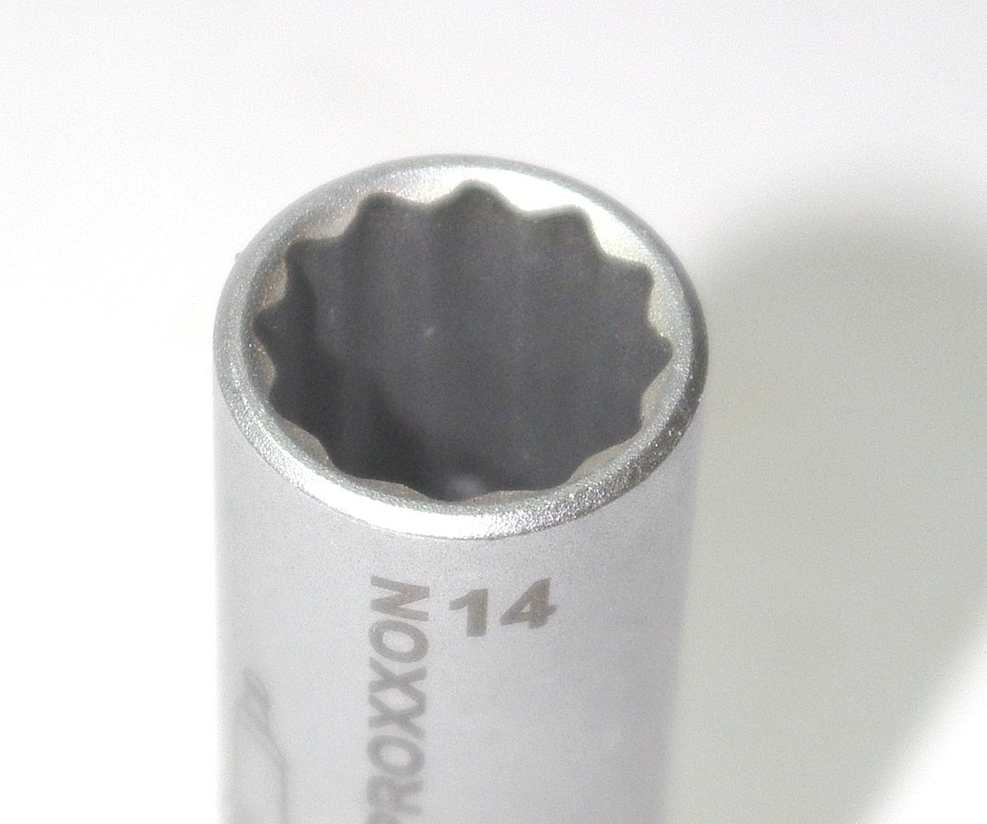 PROXXON 23553 świece zapłonowe orzech z wkładką TPR 14 mm napęd 10 mm (3/8") z profilem sześciokątnym i podwójnym sześciokątnym (Bi-HX)