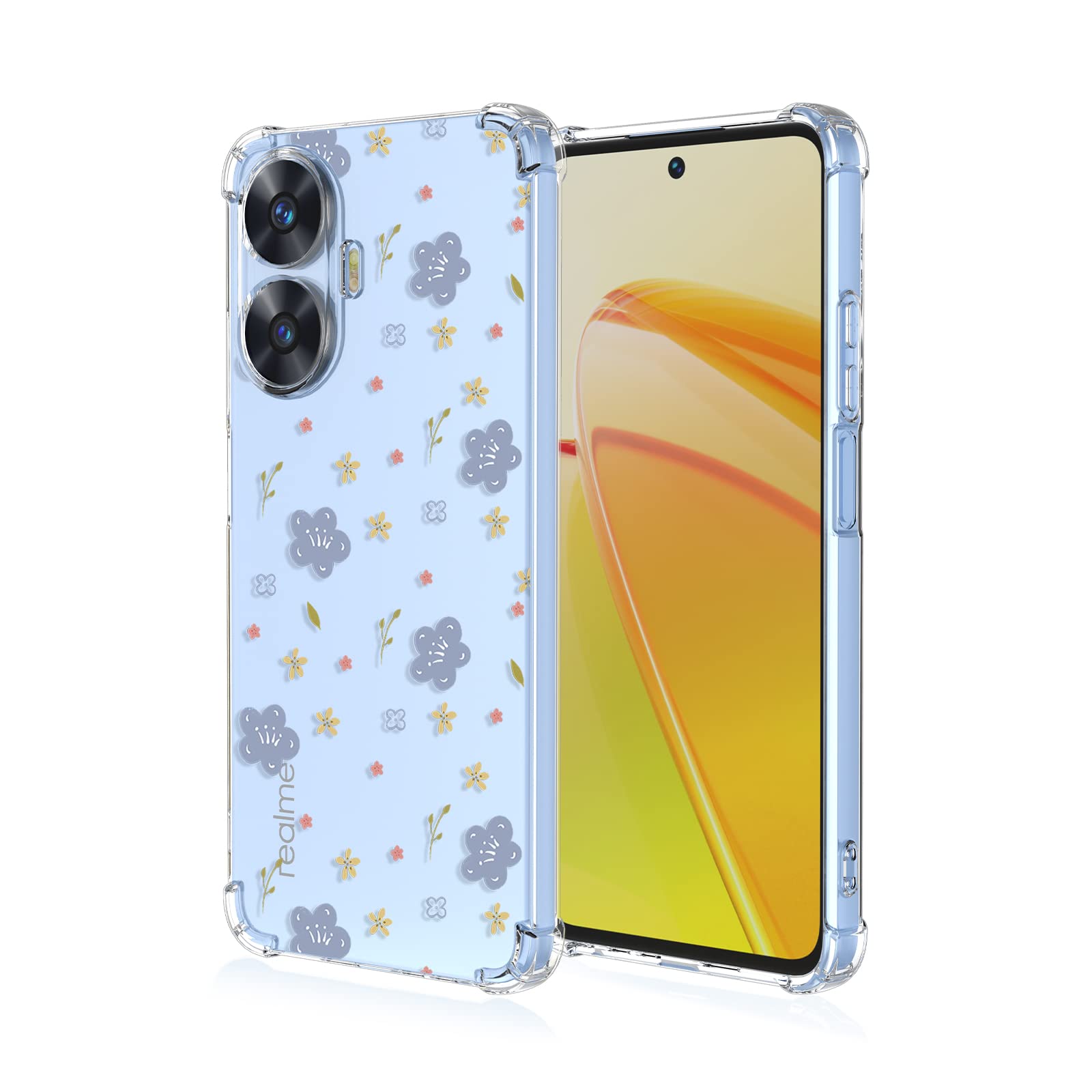 WBWONE Motivo di Stampa Dipinto Cover per Realme C55 Case, Custodia in Morbida Silicone TPU Anti-Graffio Antiurto Protettiva Shell Bumper (A60