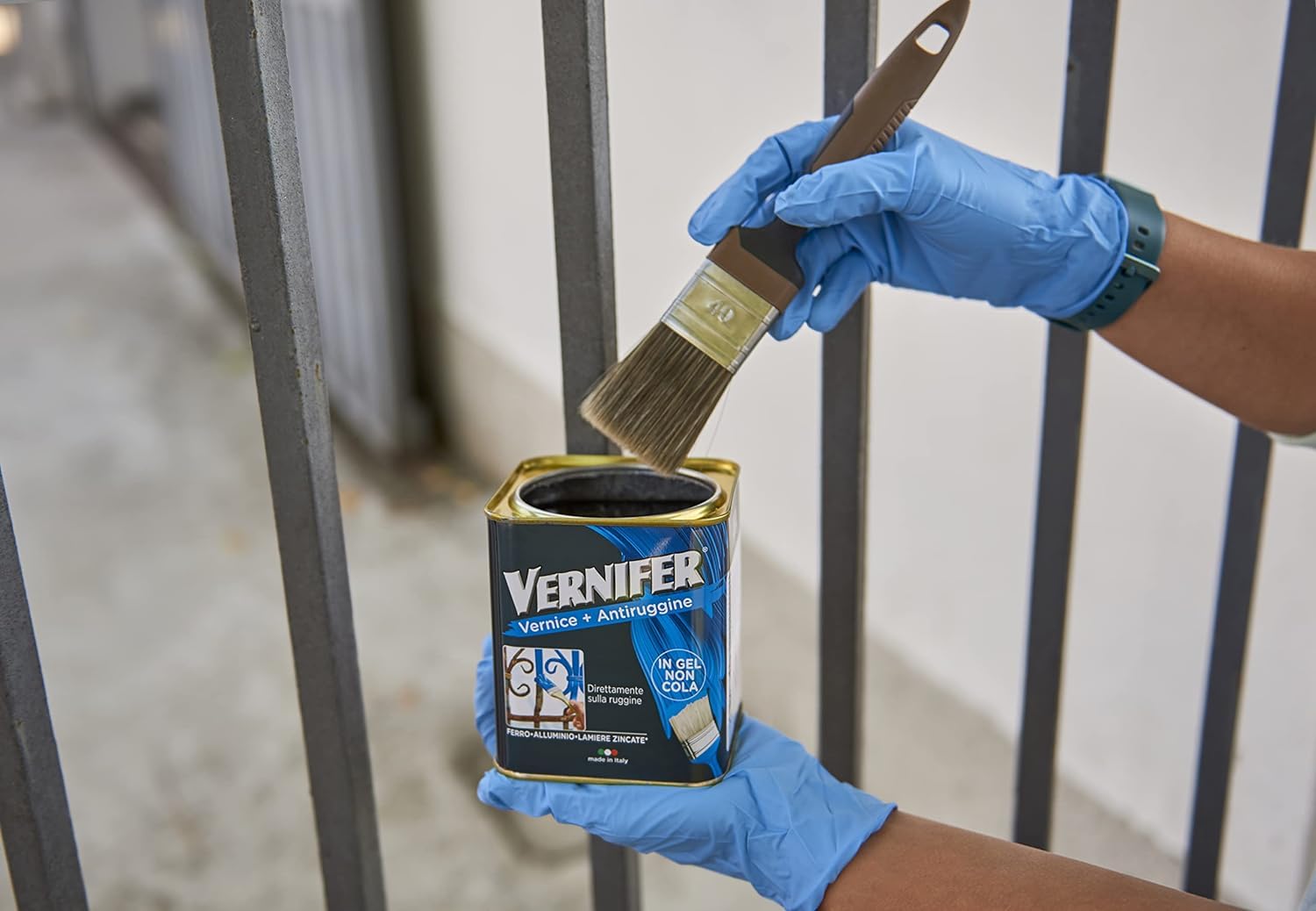 AREXONS 4872 VERNIFER | Blu Brillante, 750 ml Prodotto Verniciante, Smalto Antiruggine, Adatto a Protezione e Finitura di idi Interni ed Esterni, Gel Verniciante (Confezione da 2)