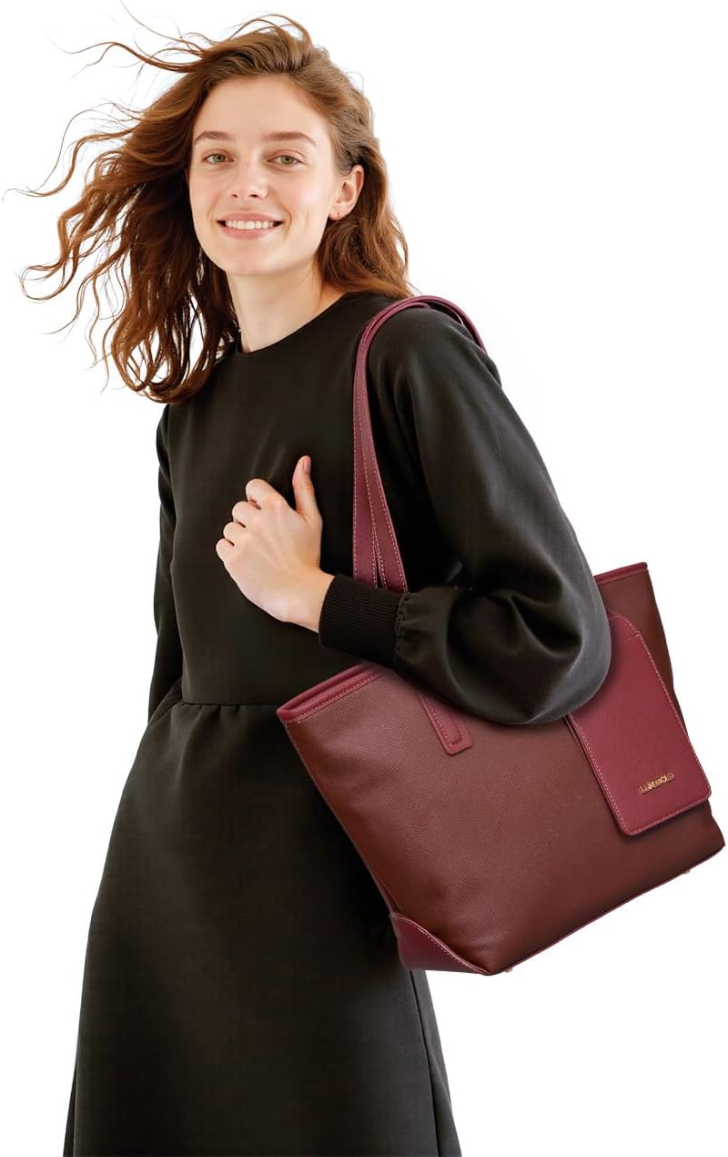 Tote Bag for Women Top Handle Satchel Purse Shoulder Handbags with Phone Pouch - Image 2