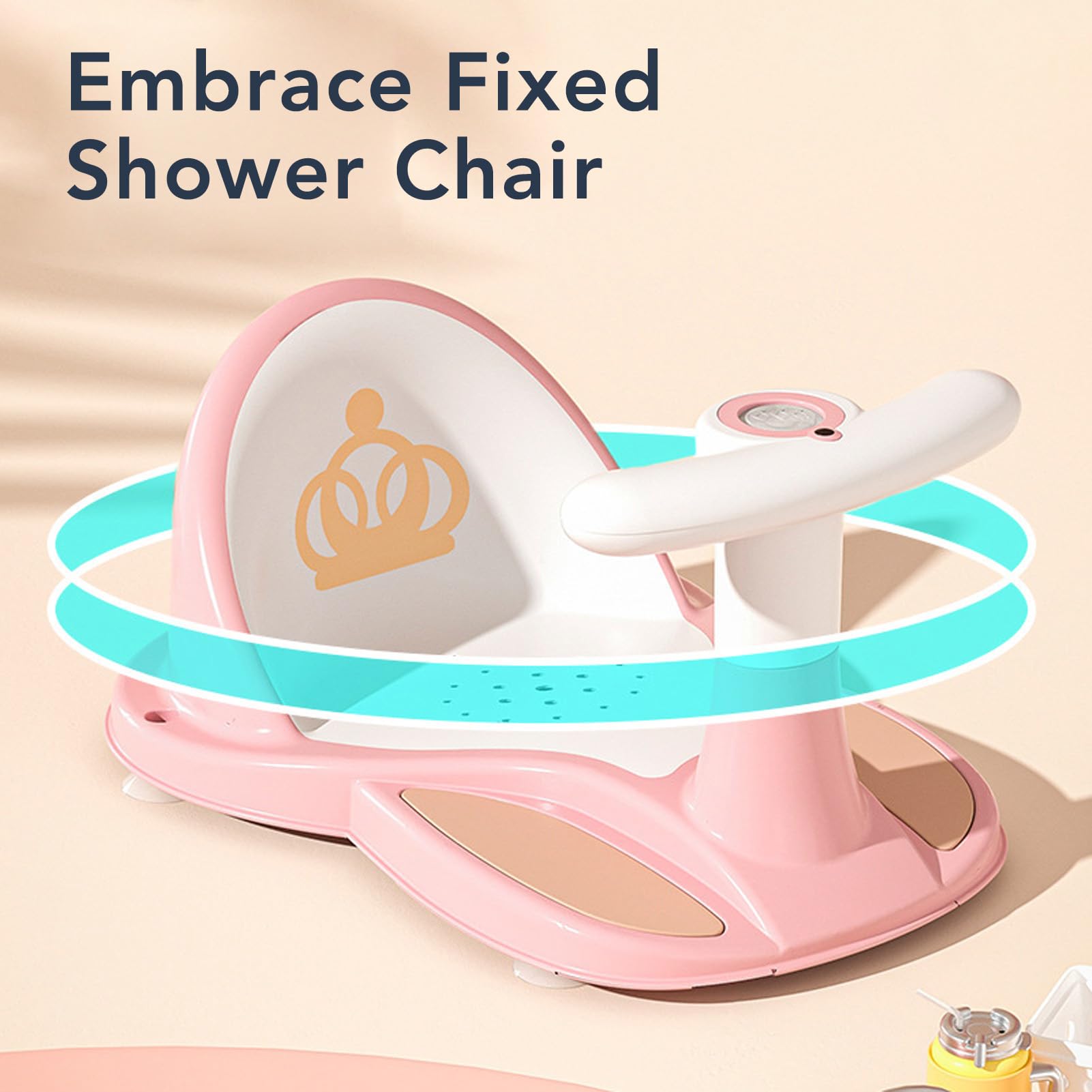 Baby-Badesitz, Rutschfest, Niedlich, Badewanne, für Mädchen, Jungen, Neugeborene, Kleinkinder, Stuhl für Baby-Badezimmer, Sicherheits-Rückenlehne (PINK), #211