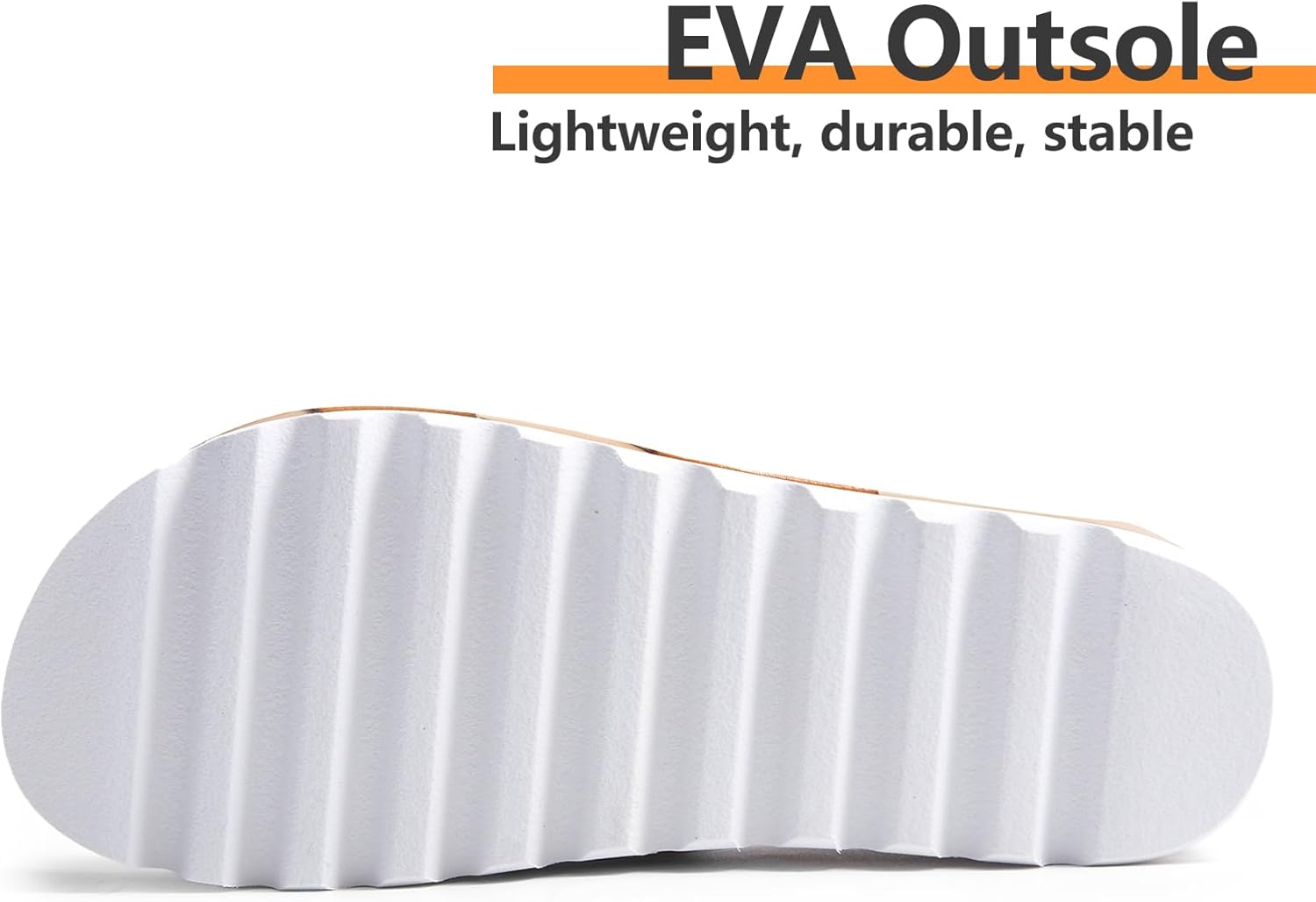 Flatform Platform Sandals Women Arch Support Beach Slides Orthotic Summer Causal Cork Footbed Adjustable Lightweight Thick Sole Comfortable Fashion Slip on Cushion Cute 2 Strap - Image 4