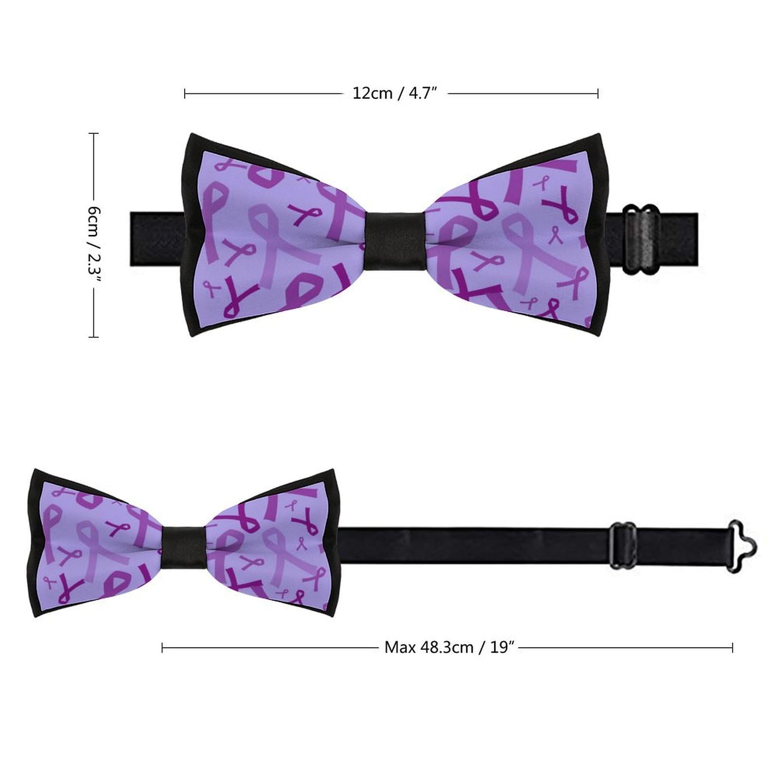 GoasNei Epilepsy Awareness Day 2023 Bow Tie for Men Adjustable Necktie Funny Tie Neck Ties for Weddings Party