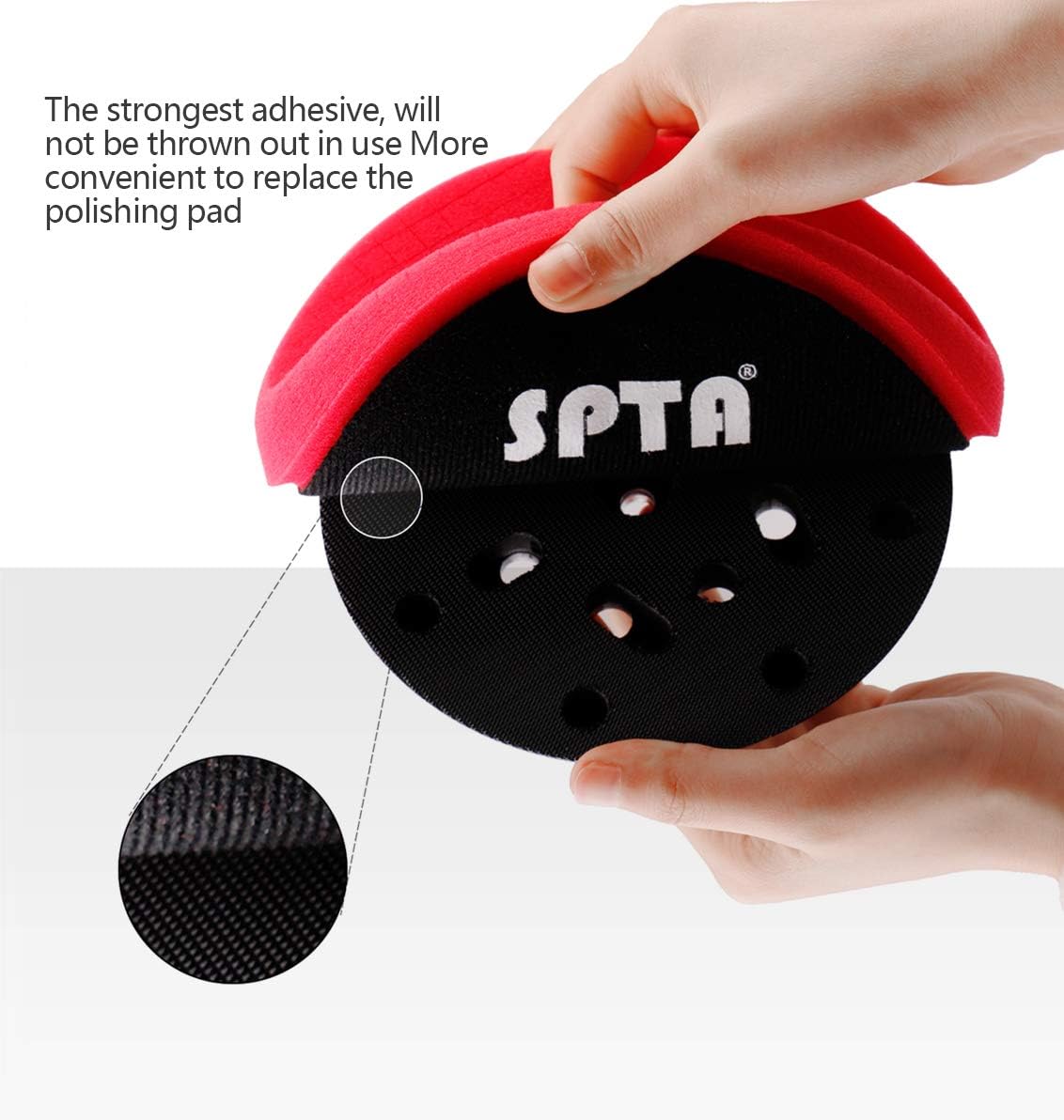 SPTA Red Finish Polishing Pads, Buffing Pads, 3Pcs 6.5 Inch Face for 6 Inch 150mm Backing Plate Compound Buffing Sponge Pads for Car Buffer Polisher Compounding, Polishing and Waxing -X00224R6B3 : Automotive
