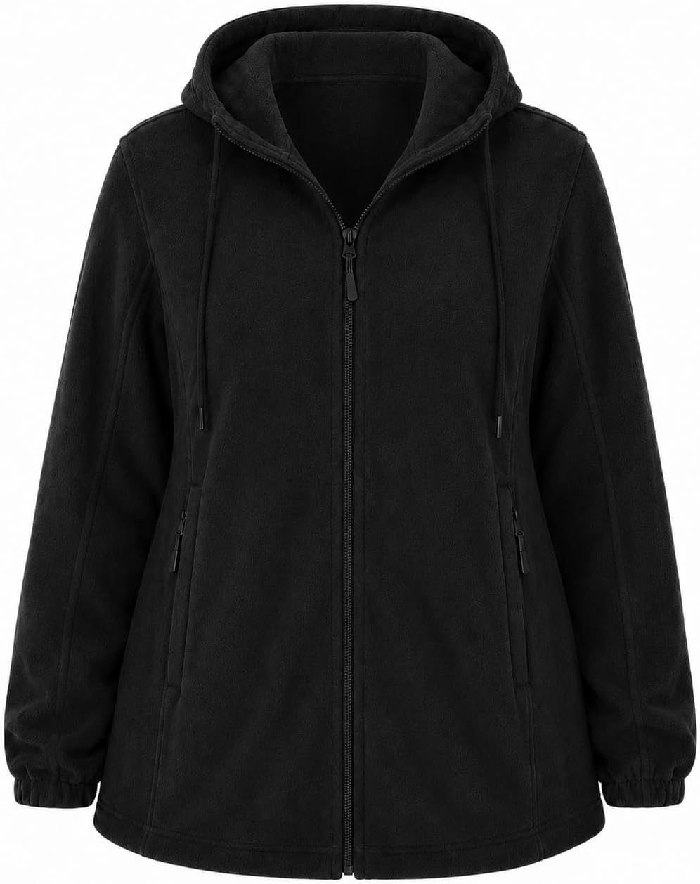 Plus Size Fleece Jacket Women Zip Up Hoodie Warm Coat Lightweight Casual